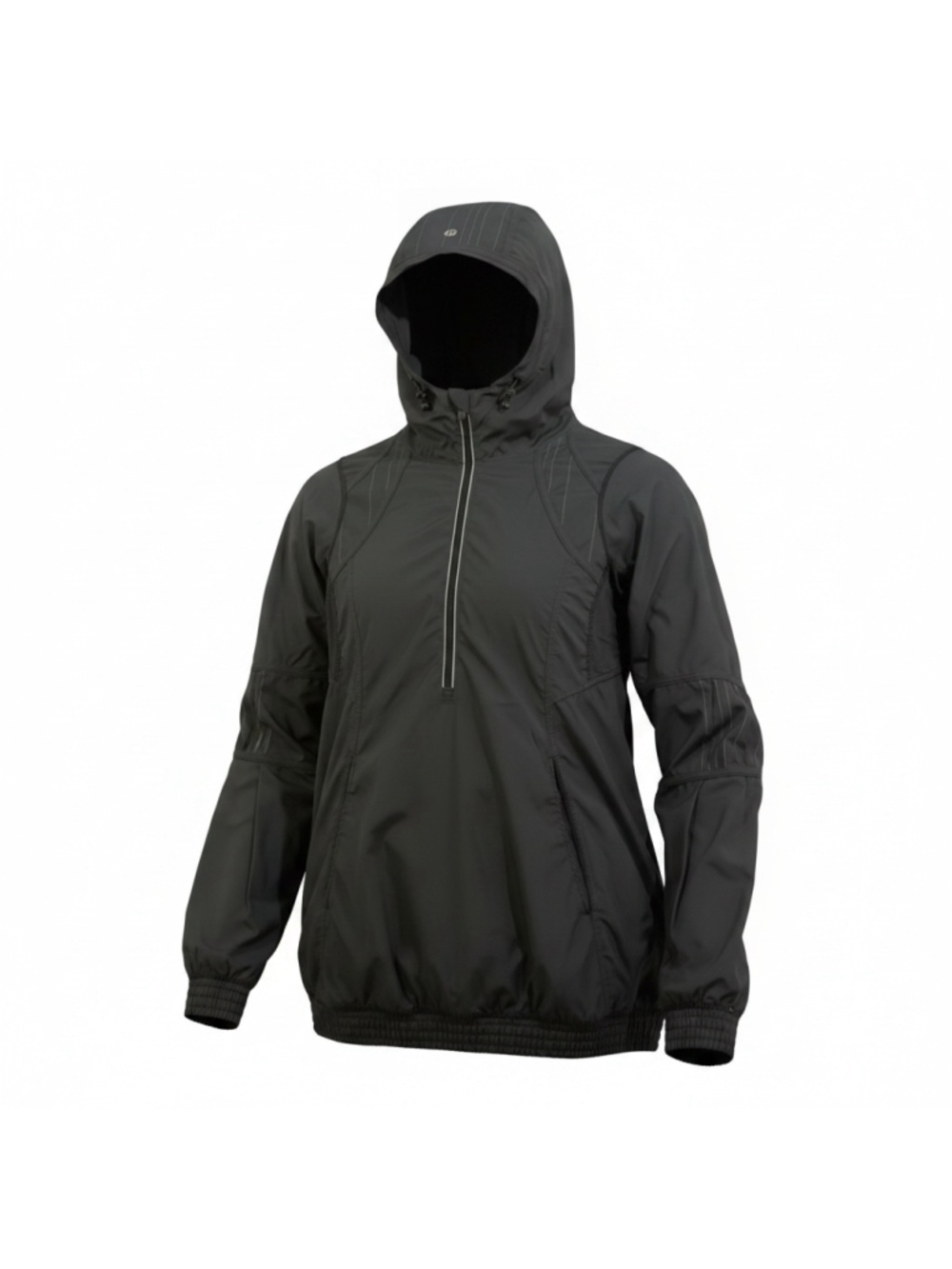 Lululemon Women’s 4 Black Half Zip Hooded Running Windbreaker Pullover Jacket - Picture 2 of 12